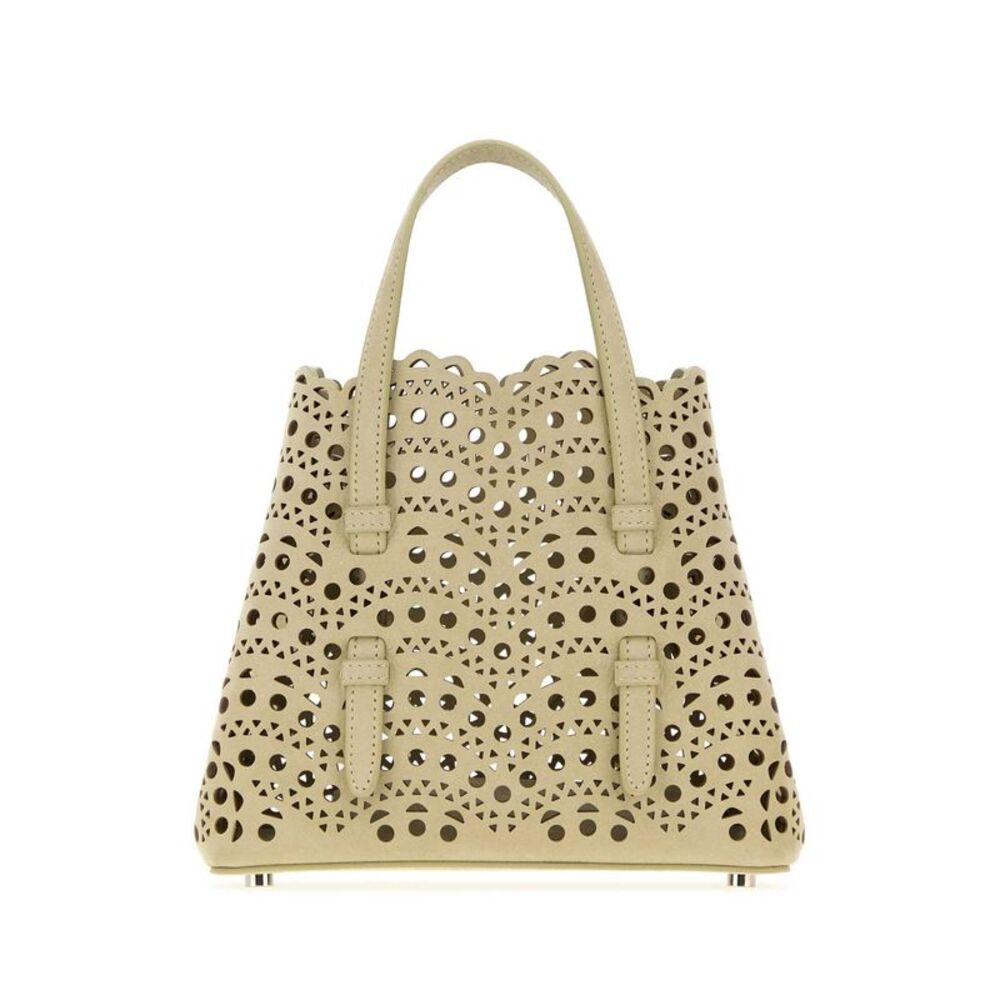 Alaia Women Sage Green Nubuck Mina 20 Handbag
